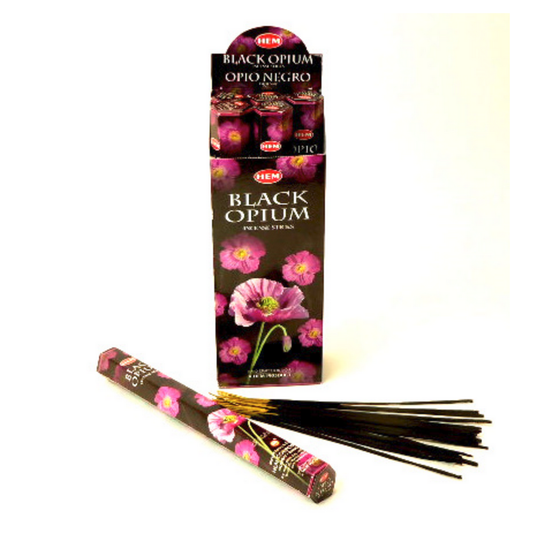 HEM Black Opium Räucherstäbchen - 20 Stk – aromatische Opium-Sticks, aromatische Räucherstäbchen