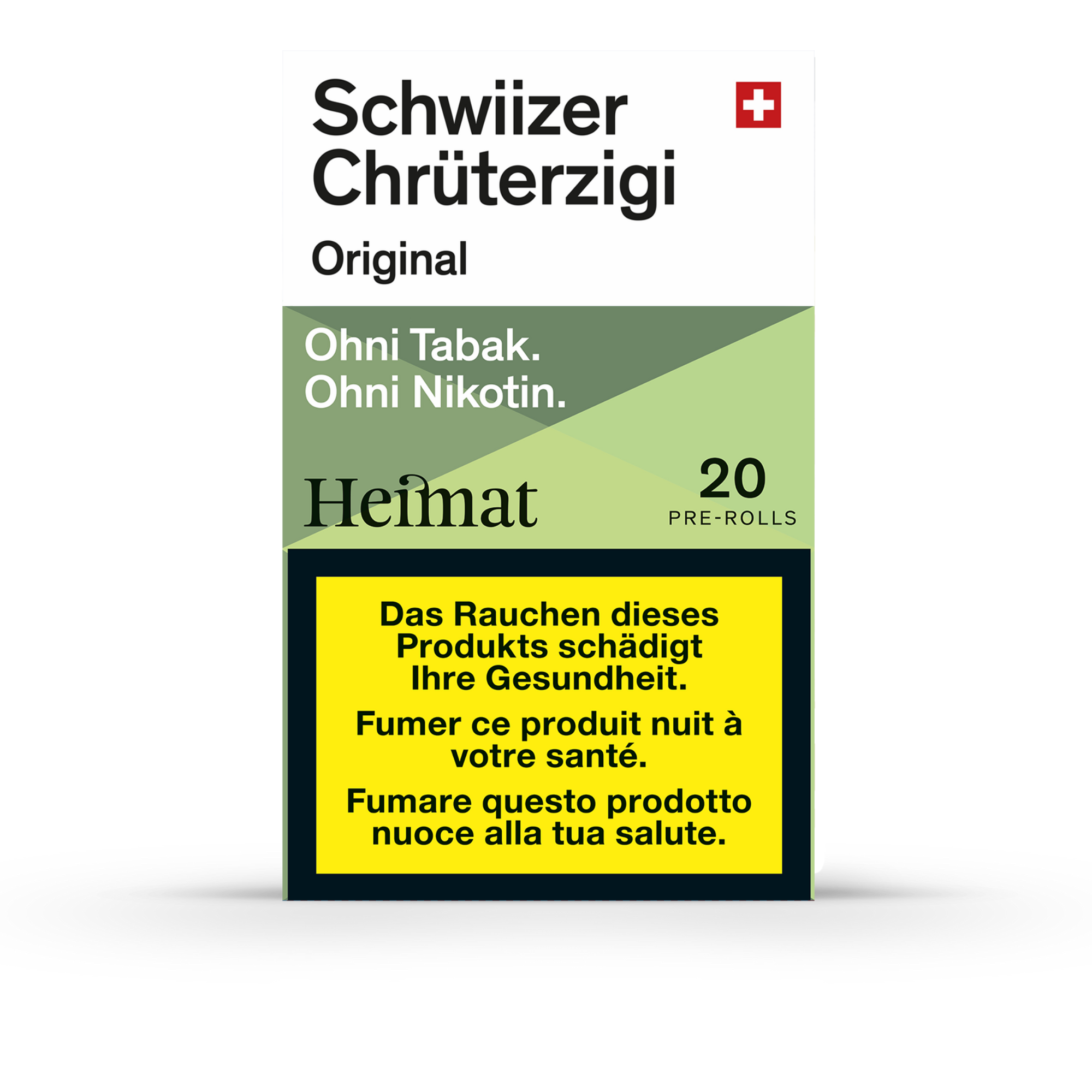 Heimat Schwiizer Chrüterzigi Original Packung mit 20 Kräuterzigaretten