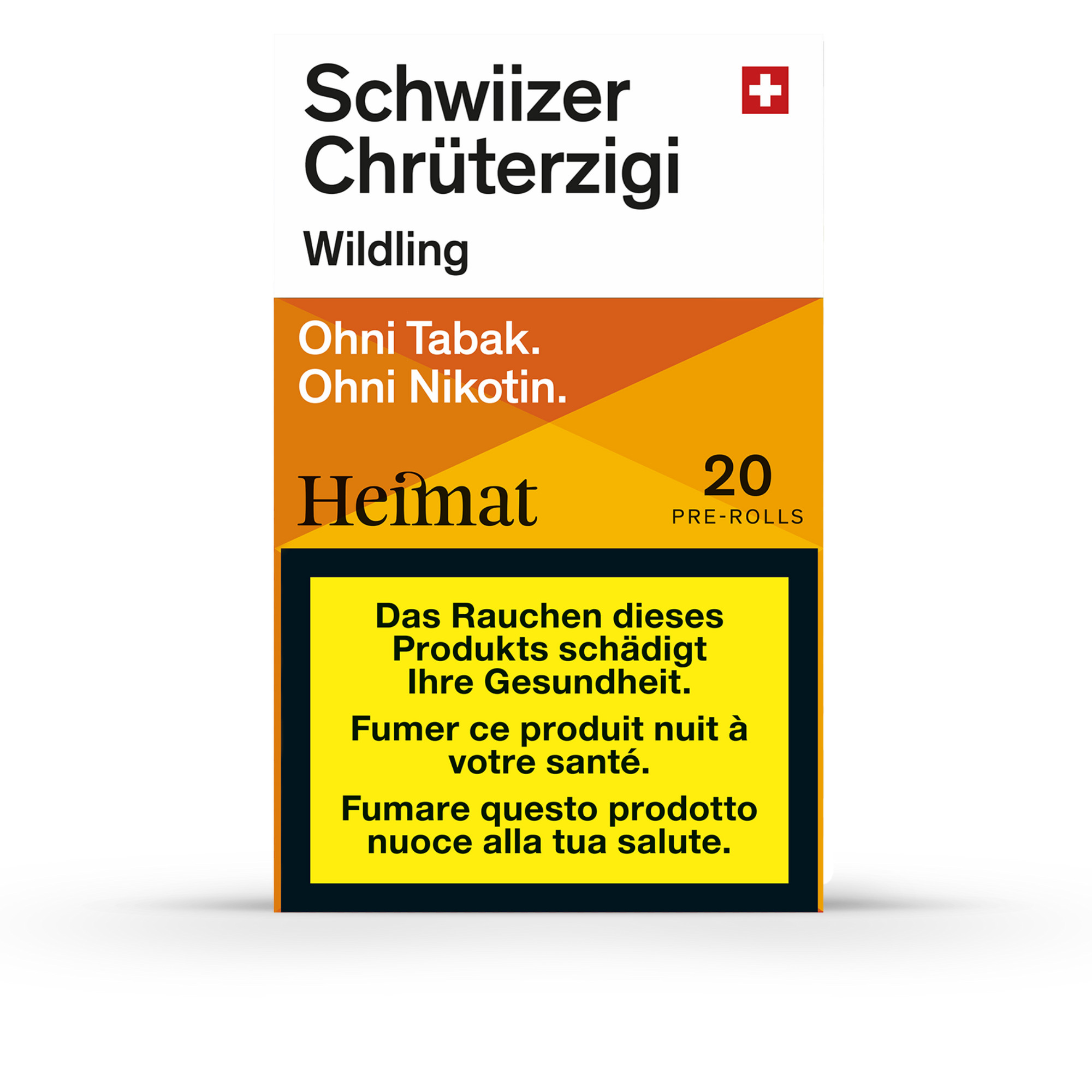Heimat Schwiizer Chrüterzigi Wildling Packung mit 20 Kräuterzigaretten