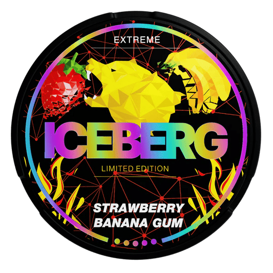 Iceberg Strawberry Banana Gum Snus - 50mg – ICEBERG 50mg, ICEBERG Banana Snus