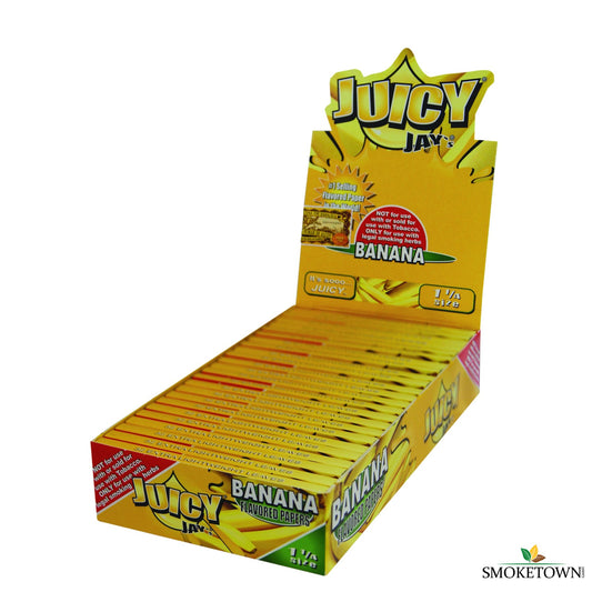 Juicy Jay's 1 ¼ - Banana – 1 ¼ Größe, aromatisierte Zigarettenpapiere