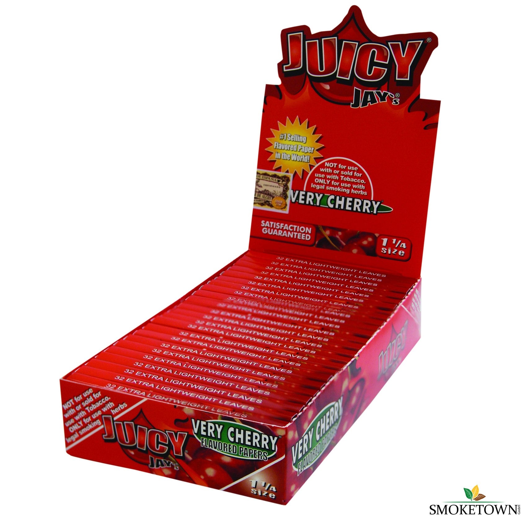 Juicy Jay's 1 ¼ - Cherry – 1 ¼ Größe, aromatisierte Zigarettenpapiere