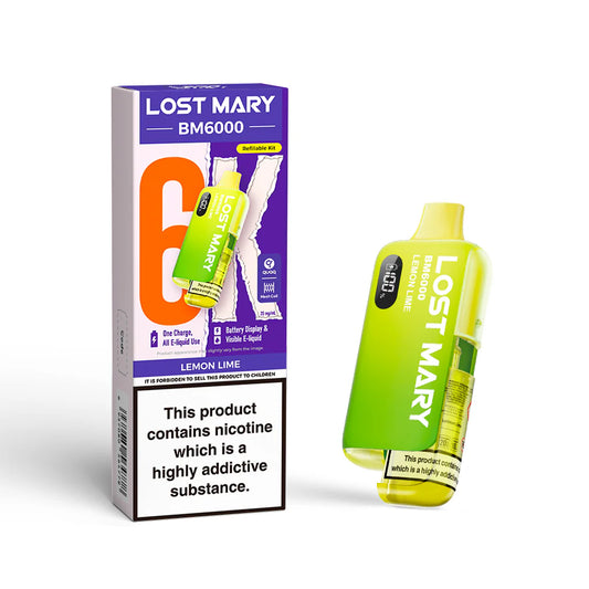 Lost Mary BM6000 - Lemon Lime – BM6000 Lemon Lime, Citrus Geschmack Vape