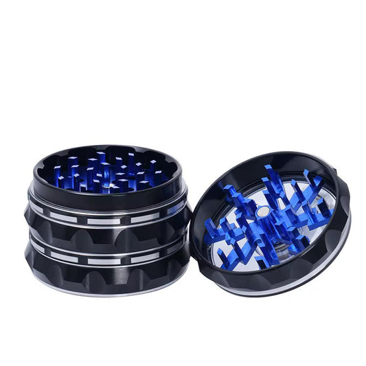 Lightning Alu Grinder 63mm mit Kurbelmechanik – CNC gefräster Grinder, Grinder Blau