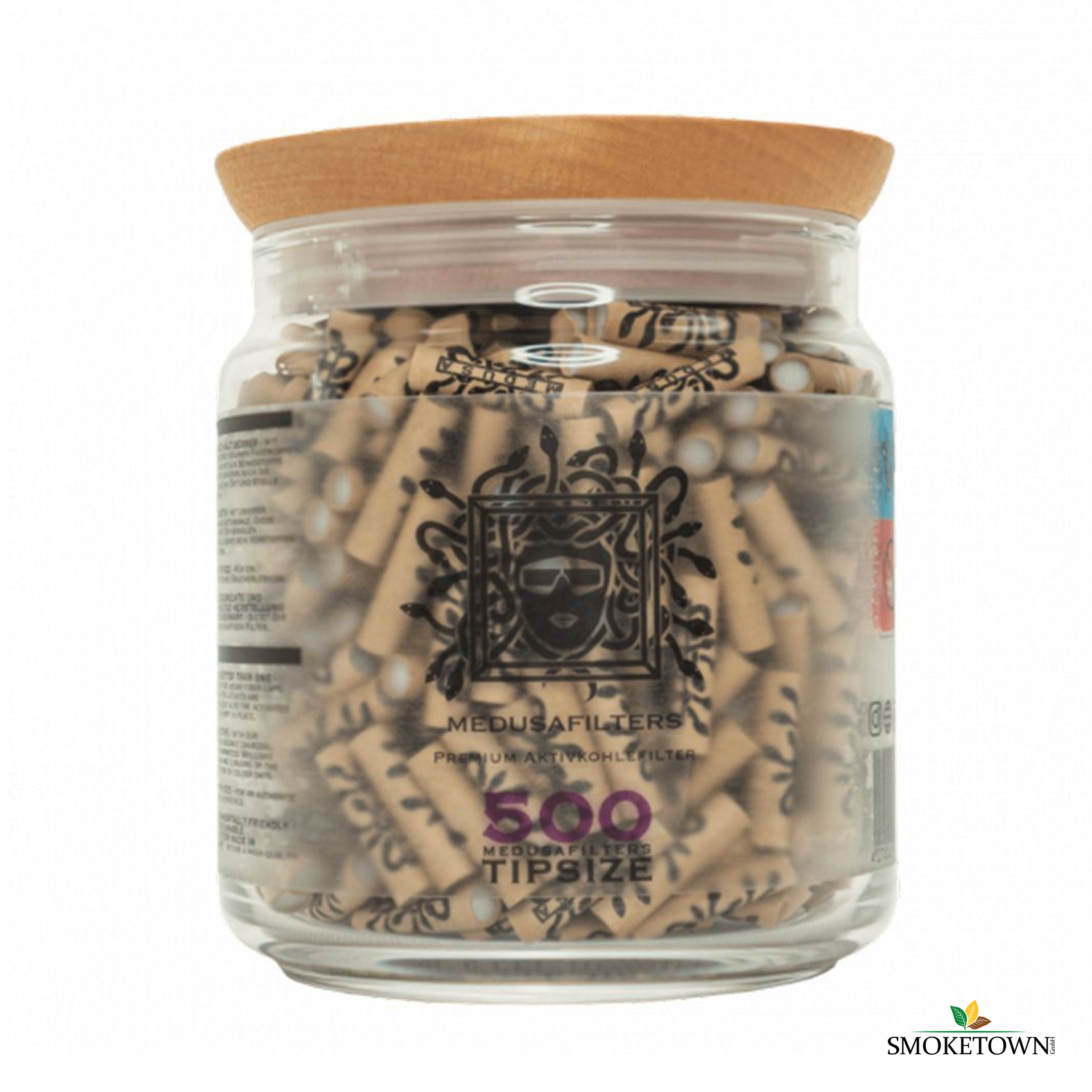 Medusa Organic - Aktivkohlefilter im Glas - 500Stk – 6 mm Aktivkohlefilter, Aktivkohlefilter 500 Stk