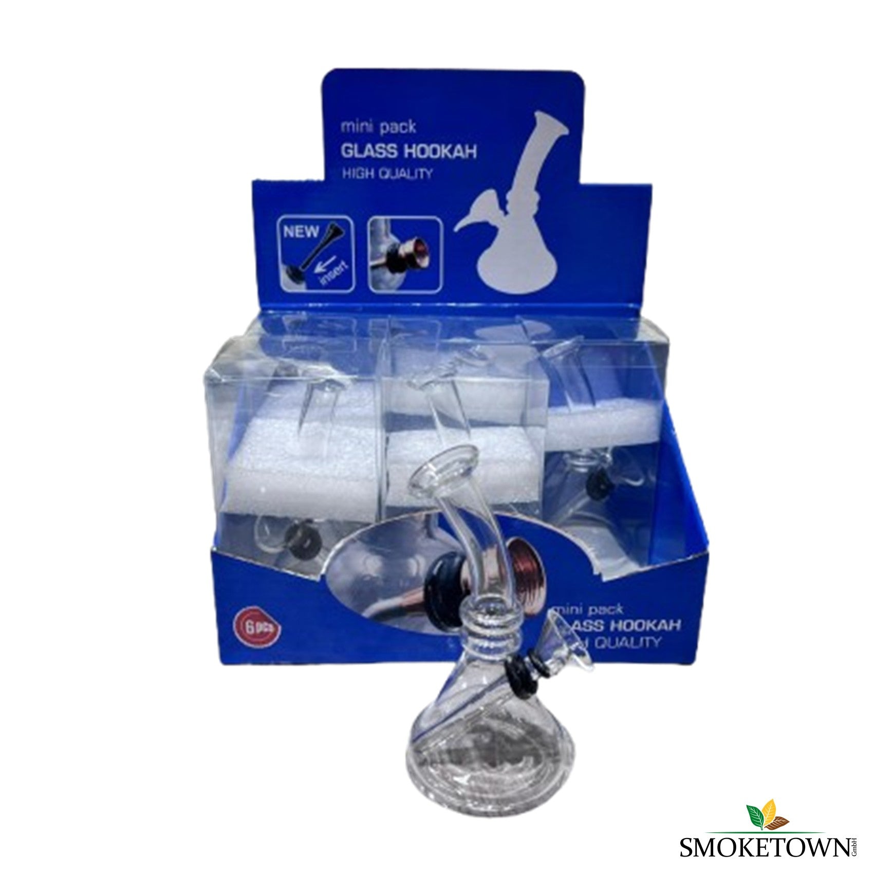 Mini Glasbong – 120mm Bong, 6er Bong Display