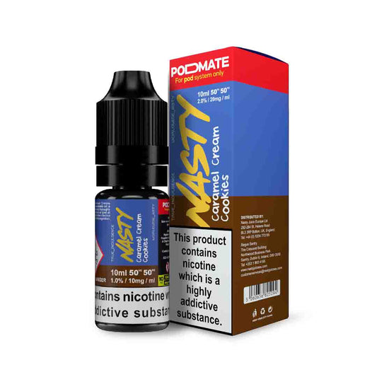 Nasty Podmate 10ml Nic Salt - Caramel Cream Cookies – 50VG/50PG, Dampfen