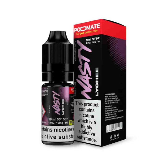 Nasty Podmate 10ml Nic Salt - Lychee – 50VG/50PG, Dampfen