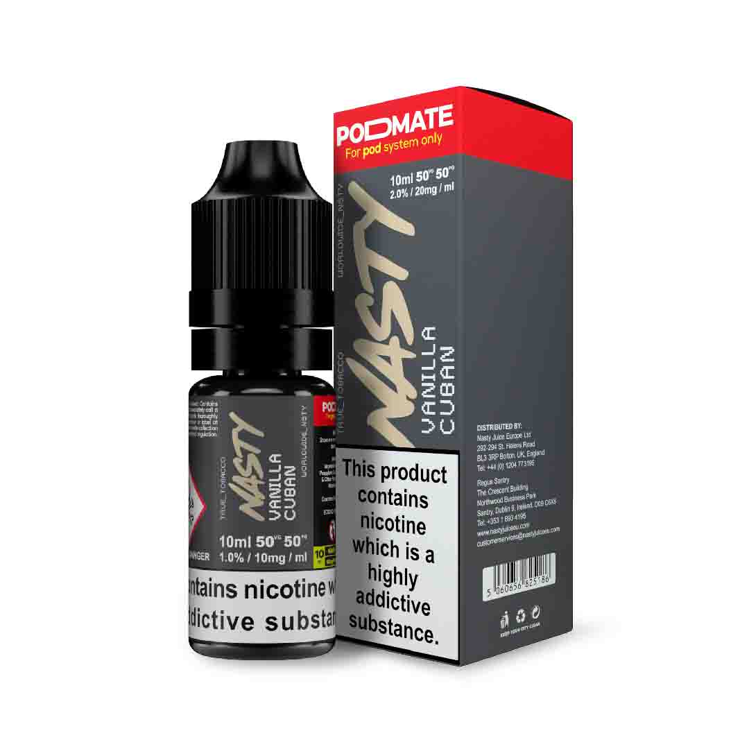 Nasty Podmate 10ml Nic Salt - Vanilla Cuban – 50VG/50PG, Dampfen