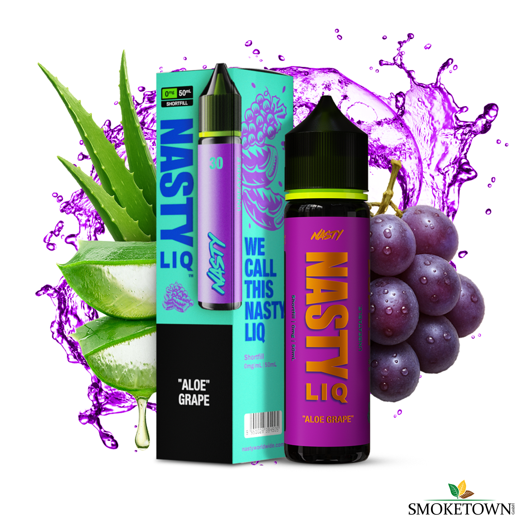 Nasty Liq - 50ml - Aloe Grape – 50/50 Base Liquid, 60ml Liquid