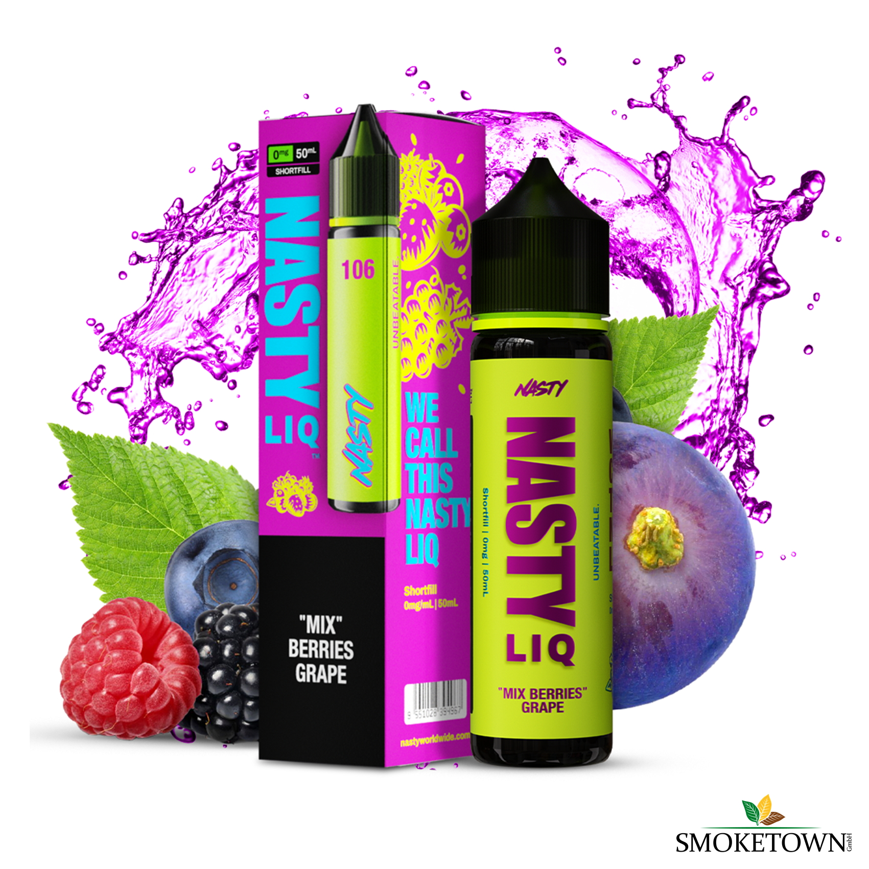 Nasty Liq - 50ml - Mix Berries Grape – 50ml Liquid, 60ml Flasche