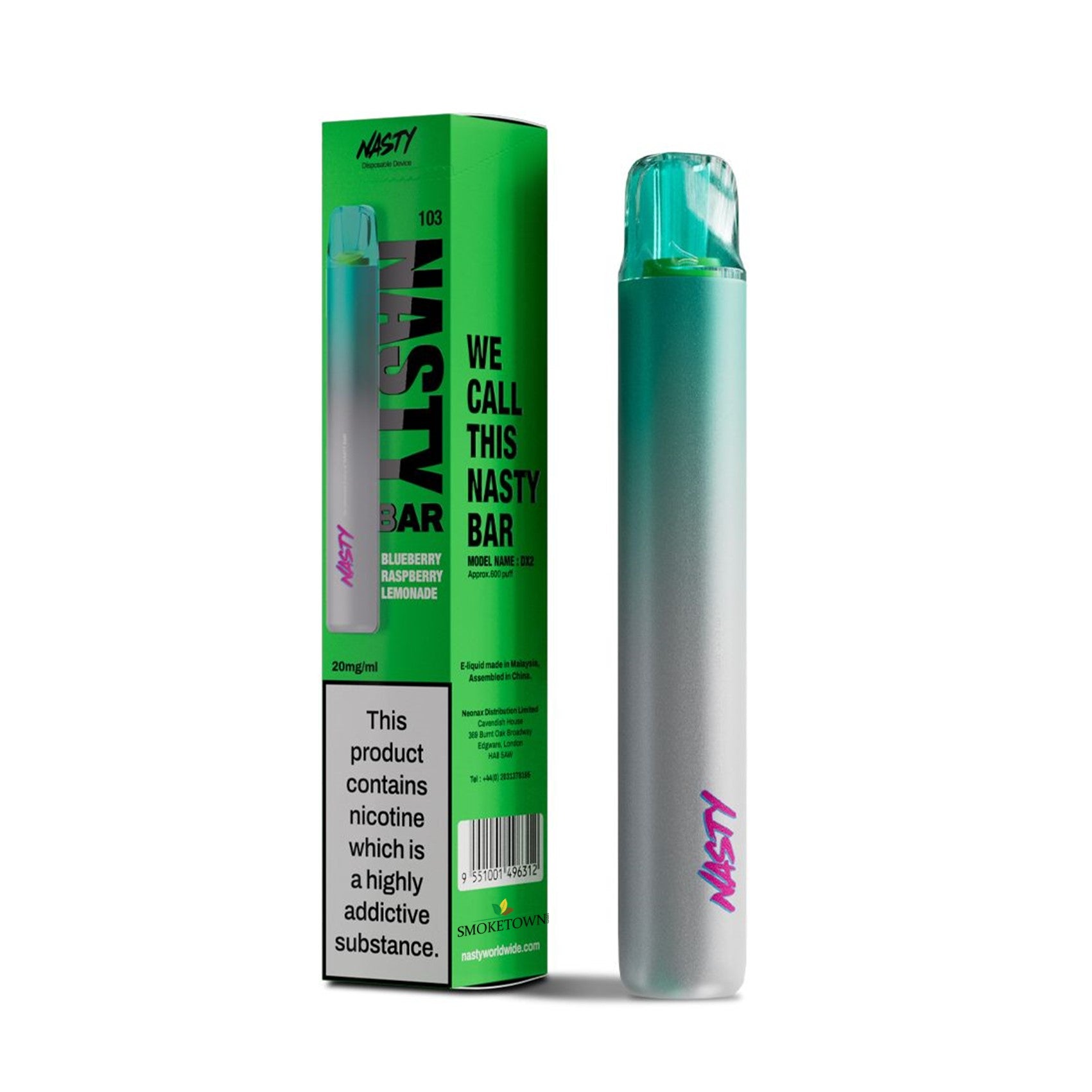Nasty DX2 - Blueberry Raspberry Lemonade - 600 – 20mg Nikotinsalz, 2ml E-Liquid