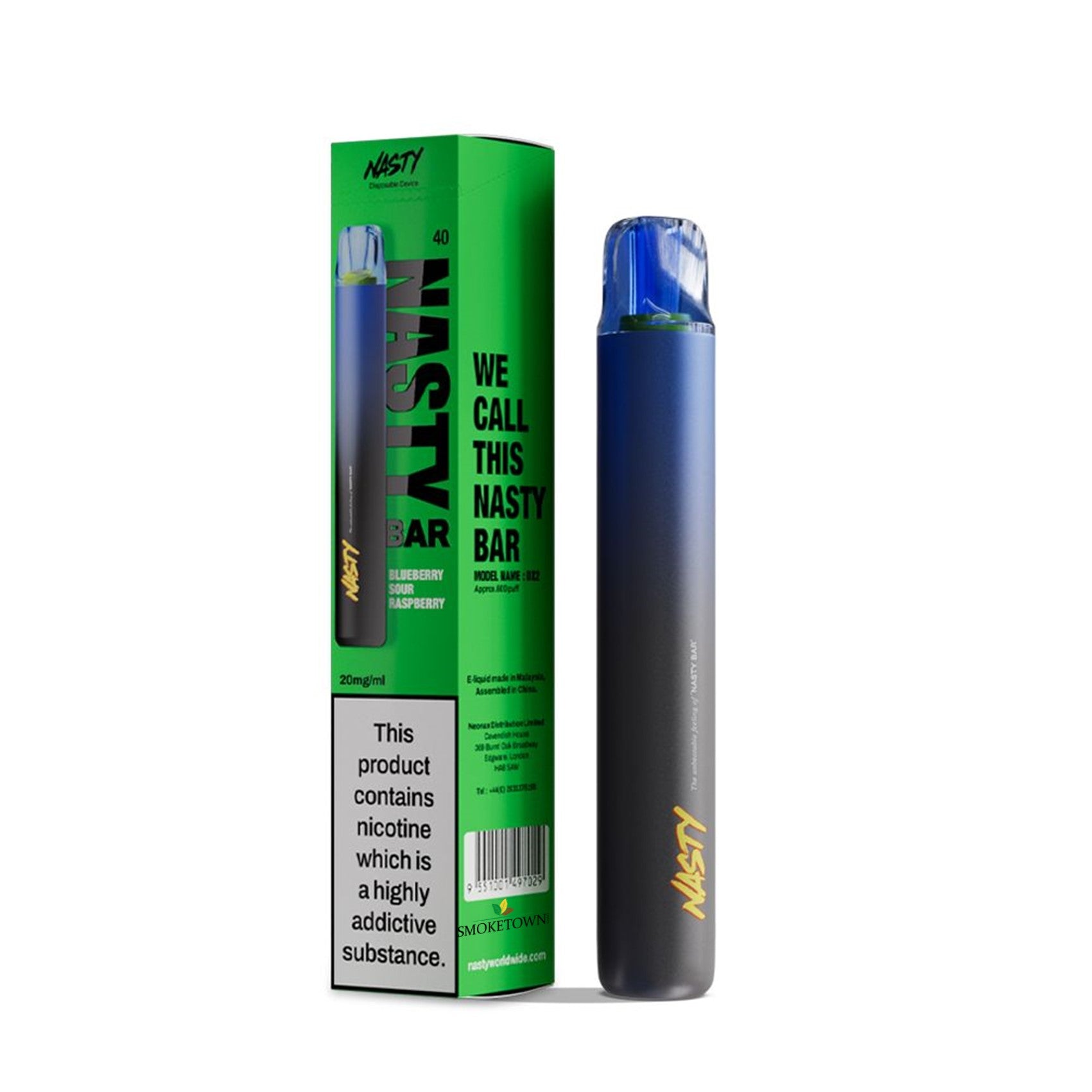 Nasty DX2 - Blueberry Sour Raspberry - 600 – 20mg Nikotinsalz, 2ml E-Liquid