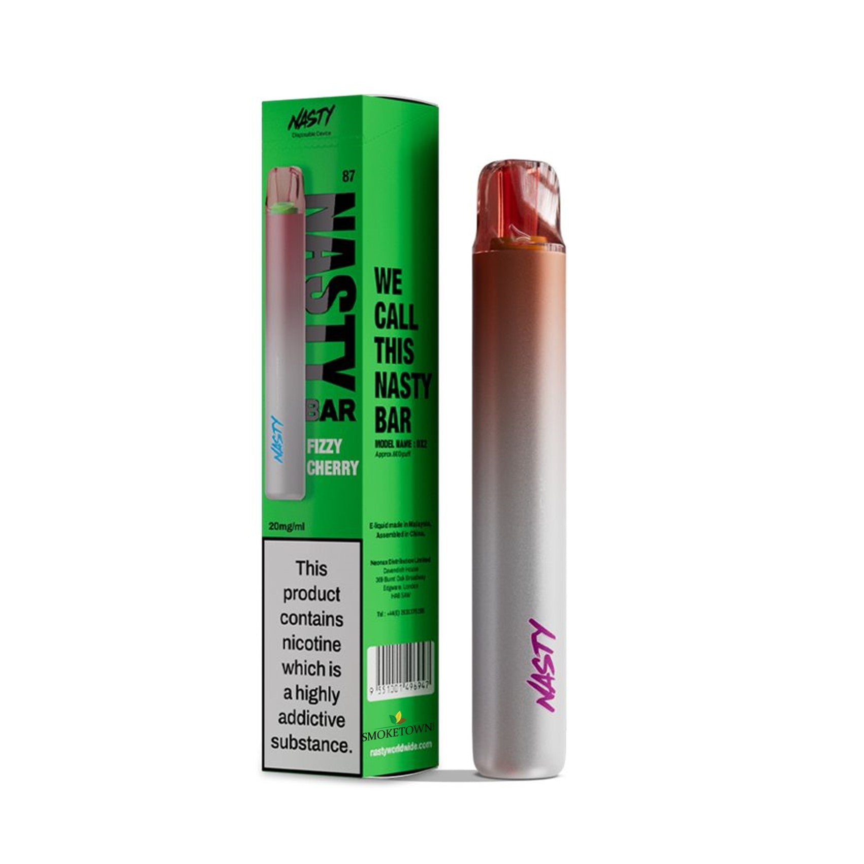 Nasty DX2 - Fizzy Cherry - 600 – 20mg Nikotinsalz, 2ml E-Liquid