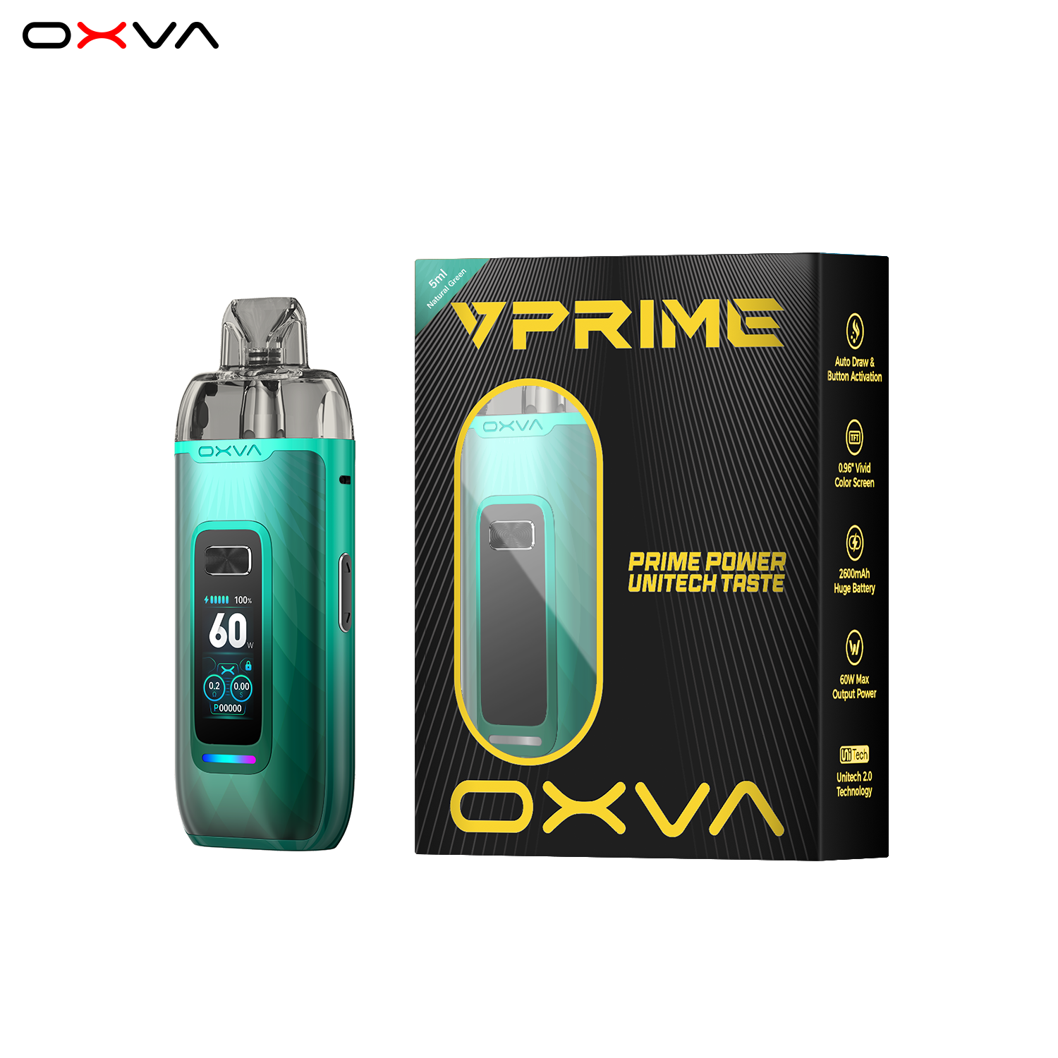 VPrime - OXVA - Starter Set – Vaping Starter Kit, Verdampfer mit Display