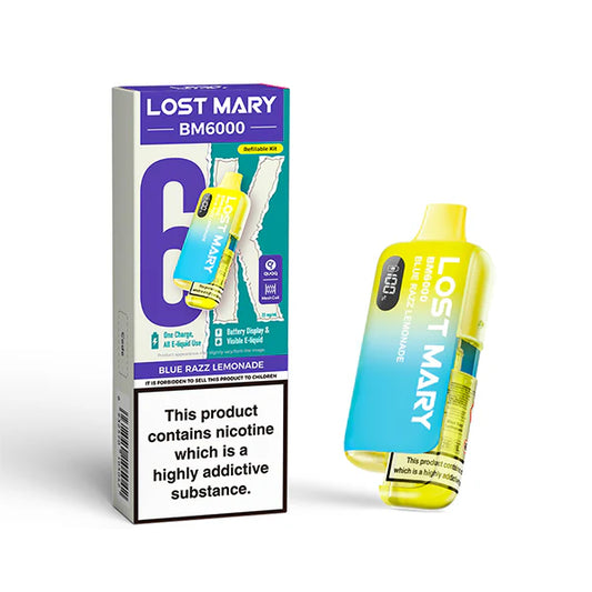 Lost Mary BM6000 - Blue Razz Lemonade – 6000 Züge Blue Razz Lemonade, Blue Himbeere Soda Vape
