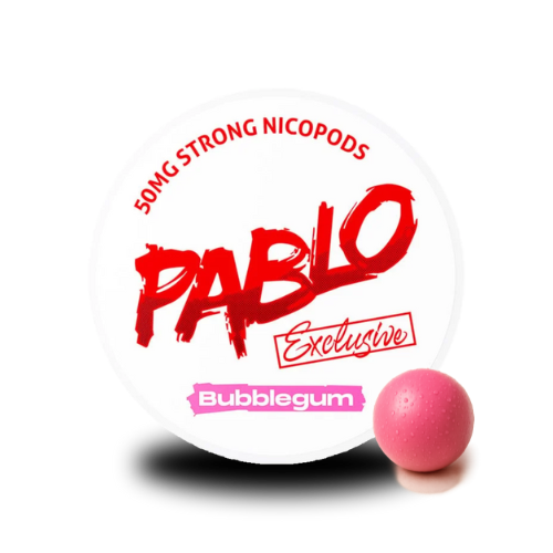 PABLO Snus - Bubblegum - 50mg – All White Snus, Bubblegum Pouch