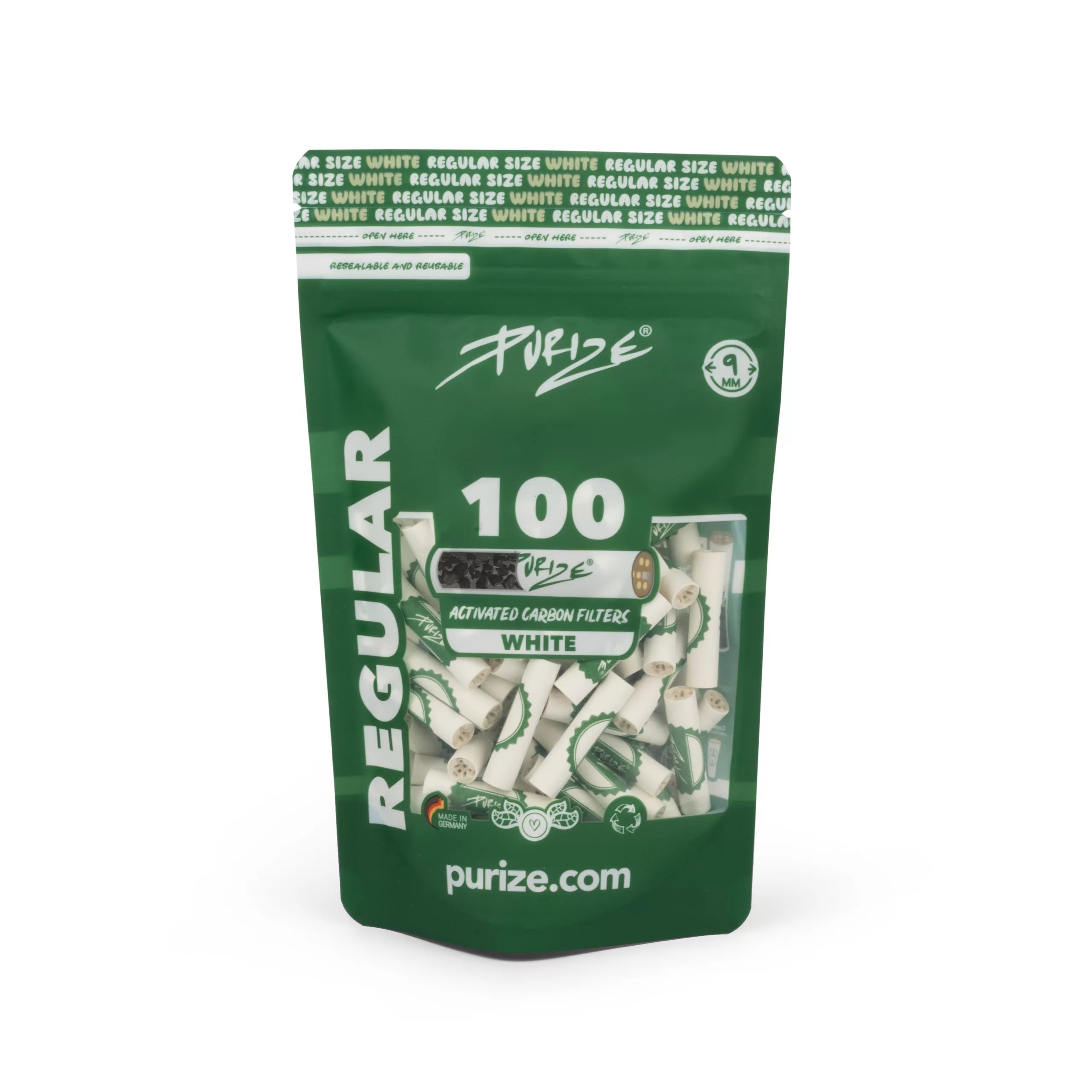 Purize Regular Aktivkohlefilter 100Stk – PURIZE Filter für Joints, PURIZE Filter für Selbstgedrehte