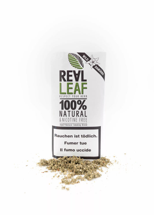Real Leaf Wild Damiana - Beutel 30g – Drehtabak, ohne Nikotin