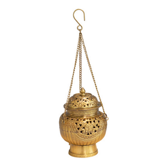 Räuchergefäß Dragnar Messing 14cm – Messing Schwenkgefäß, orientalisches Räuchergefäß