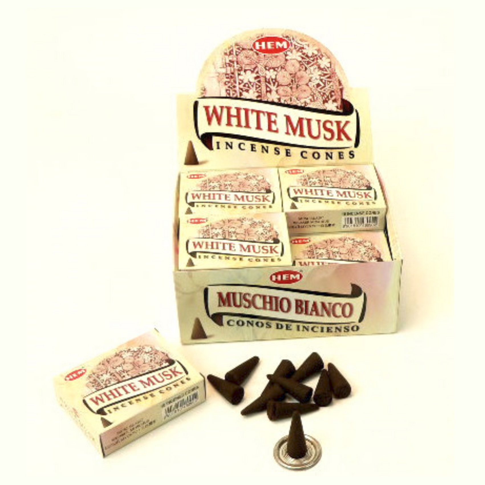 HEM White Musk Räucherkegel - 10 Stk – 10er Räucherkegel, aromatische Räucherkegel