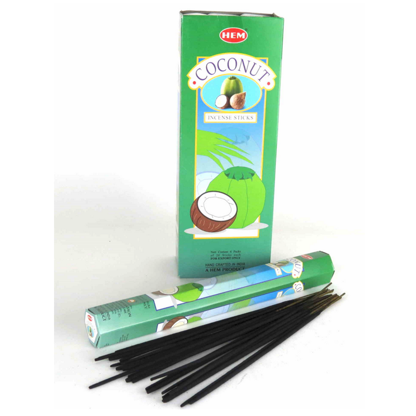 HEM Coconut Räucherstäbchen - 20 Stk – aromatische Räucherstäbchen, exotische Räucherstäbchen