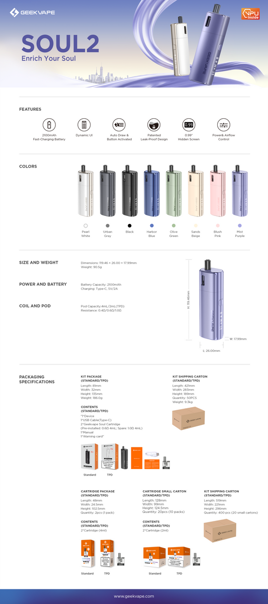 Geekvape Pack Soul 2 – E-Zigarette Pod, E-Zigarette Shop