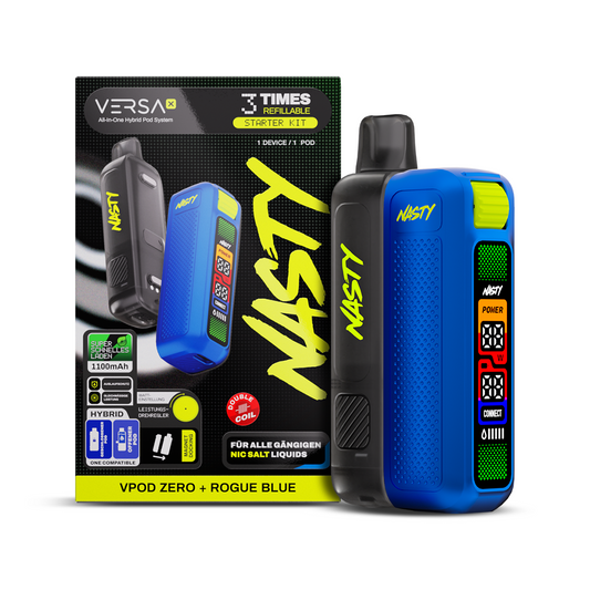 NASTY VERSA X Starter Kit Rouge Blue – 10ml Pod System, 1100mAh Vape