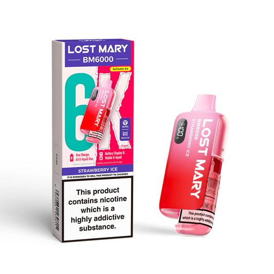 Lost Mary BM6000 - Strawberry Ice – BM6000 Strawberry Ice UK, Erdbeer Ice Liquid