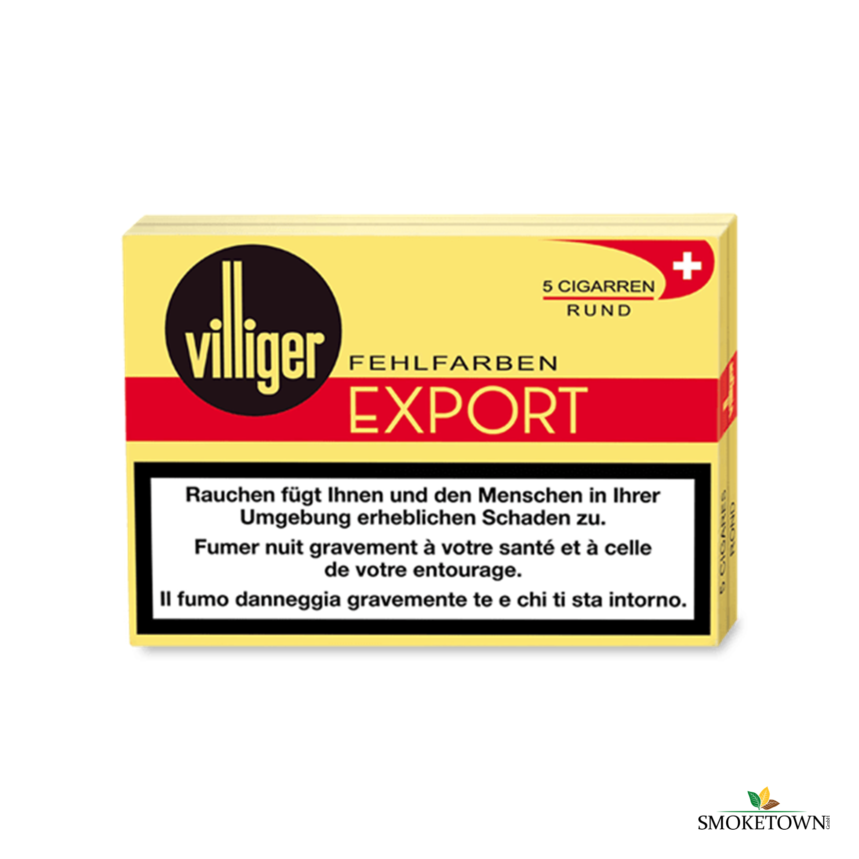 VILLIGER EXPORT Rund Fehlfarbe - 5 Stk. – klassische Zigarren kaufen, kompakte Zigarrenformate