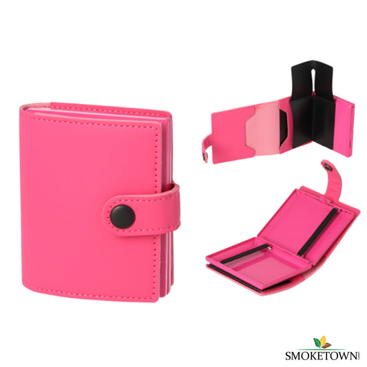 Zigarettenetui mit Kartenfach - Pink – Angelo Zigarettenetui, braunes Zigarettenetui