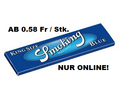 Smoking King Size - Blue – Geschmacksneutral, Headshop