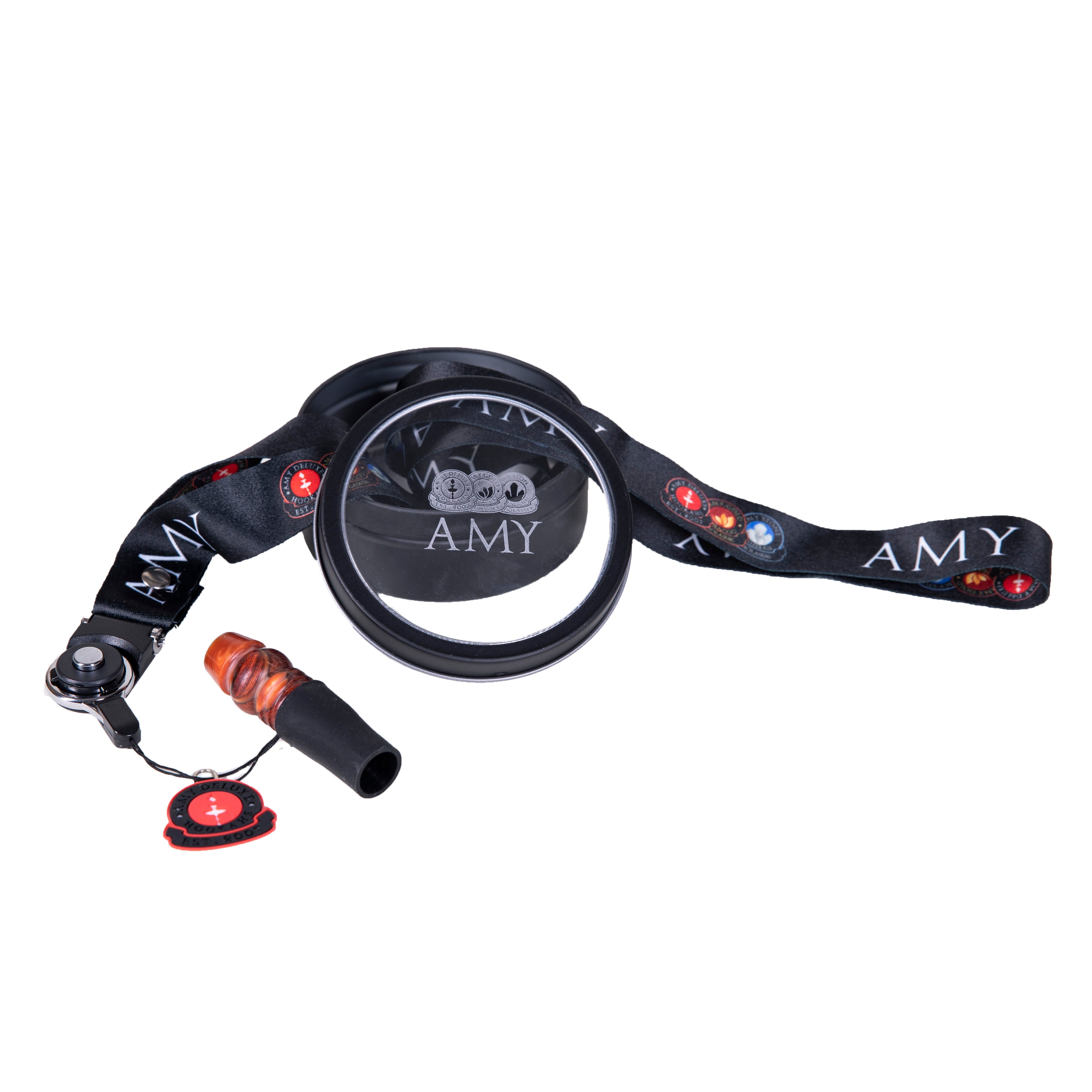 Amy Deluxe Hygienemundstück 2 Go aus buntem Acryl mit Schlüsselband
