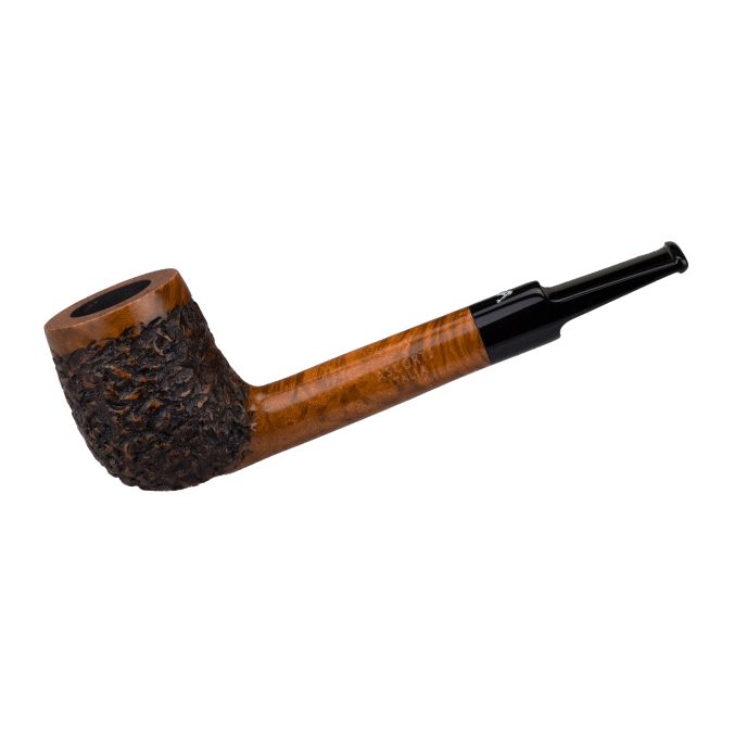 Ascorti Italia Carved Straight S Tabakpfeife, beschnitzt, gerade, Bruyère mit 9-mm-Filter – Seitenansicht