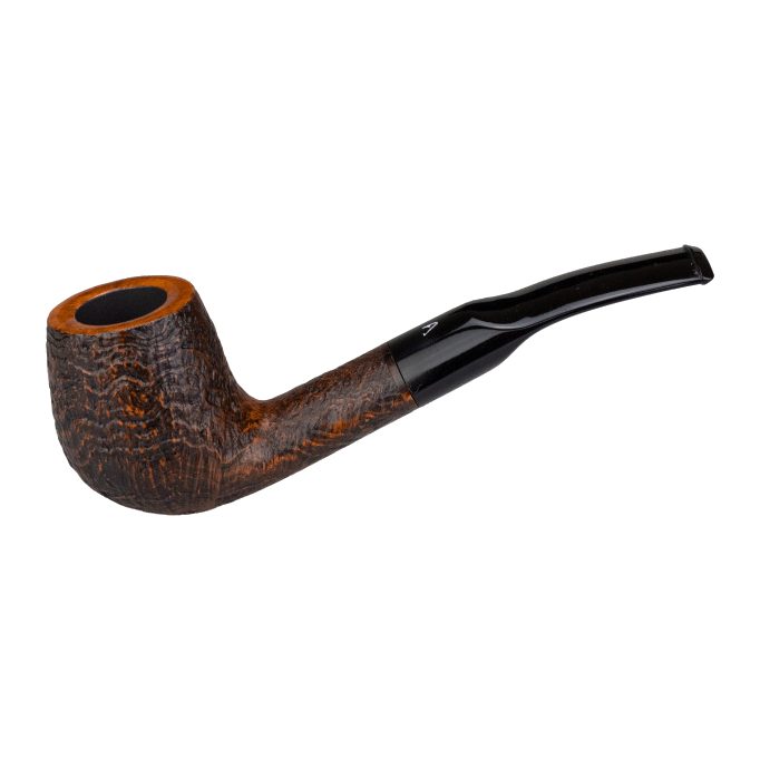 Ascorti Italia Sand Semi-Bent S Tabakpfeife, sandgestrahlt, halb gebogen, Bruyère mit 9-mm-Filter – Seitenansicht