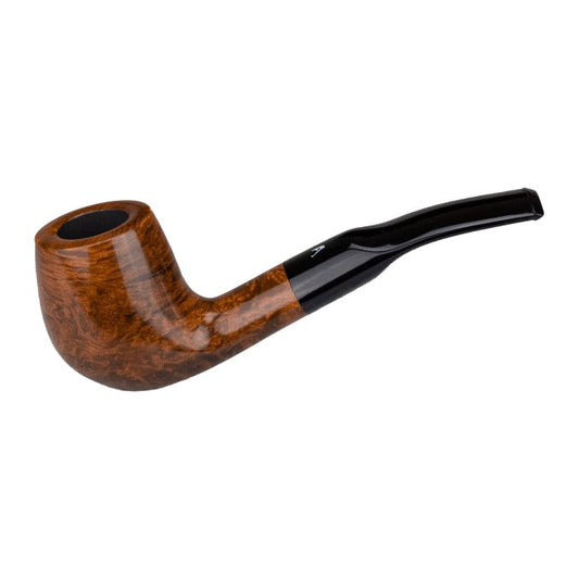 Ascorti Italia Smooth Semi-Bent S Tabakpfeife, glatt, halb gebogen, Bruyère mit 9-mm-Filter – Seitenansicht