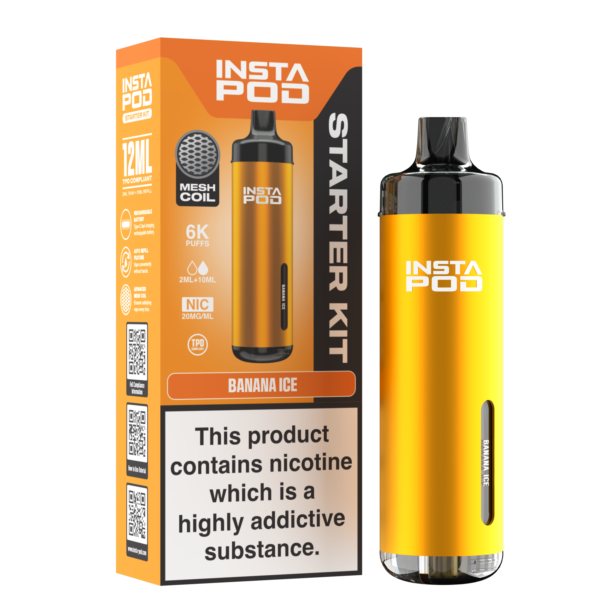Instapod - 6000 – 6000 Züge Nachfüllbar, 6000 Züge Vape
