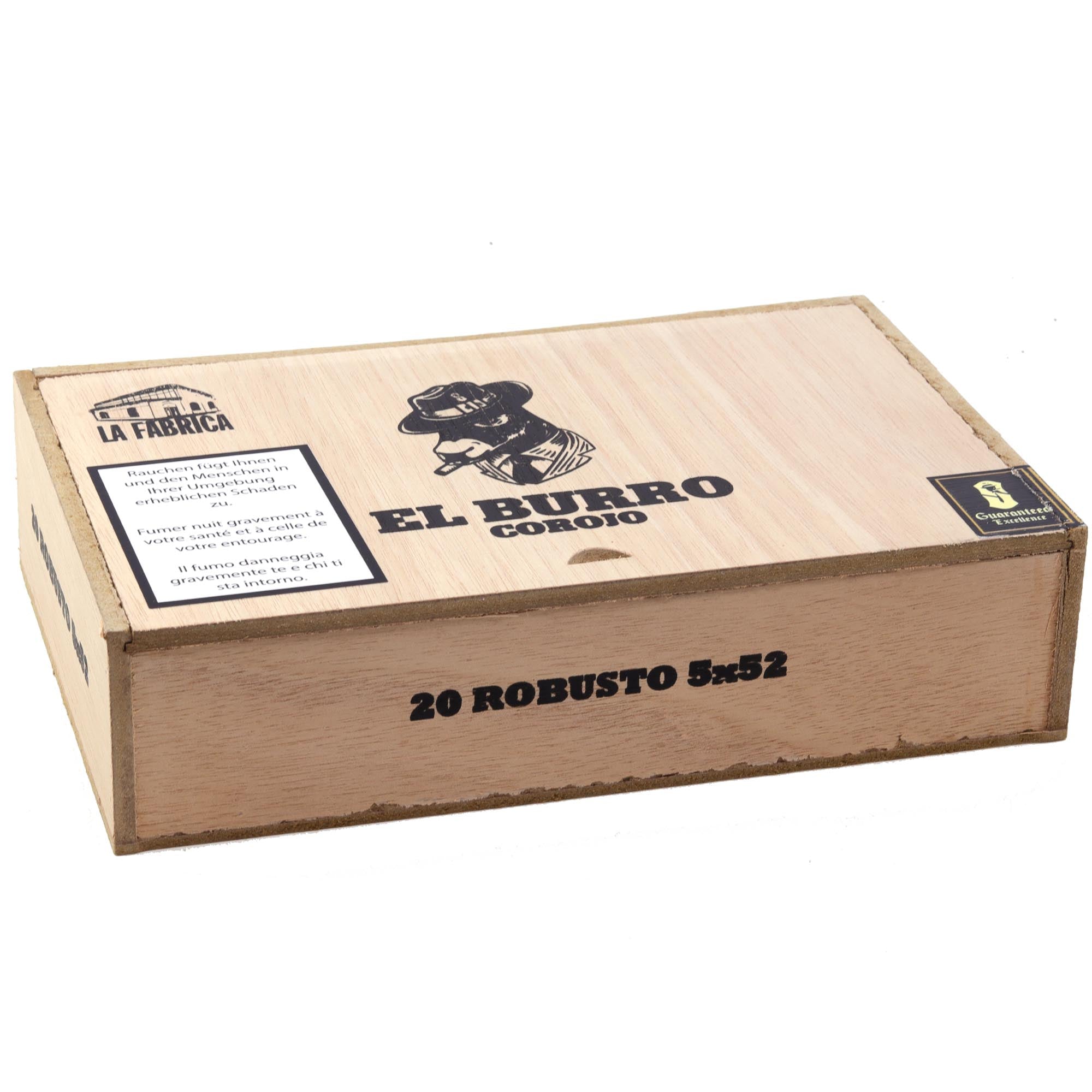 Sinistro El Burro Corojo Robusto Zigarre mit Corojo-Deckblatt im Robusto-Format