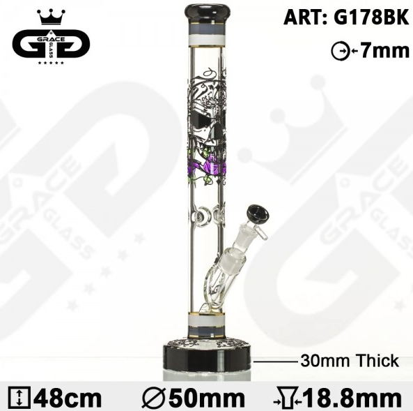 Glas Bong Heavy Base Black Death