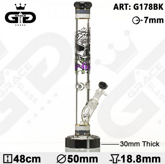 Glas Bong Heavy Base Black Death