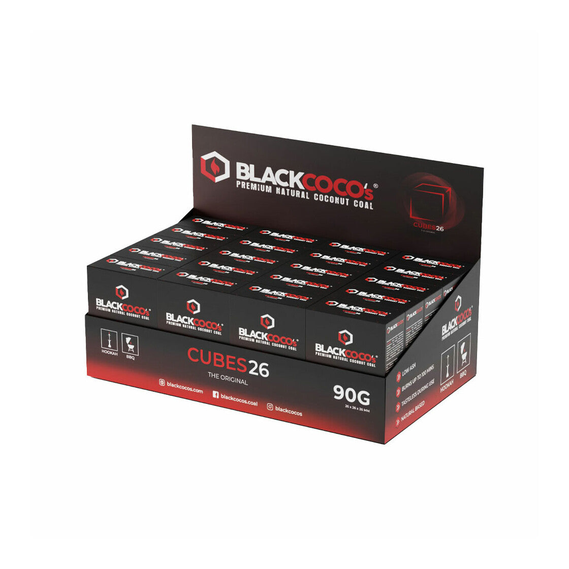 Black Cocos Naturkohle 6er Pack - 90g Display mit 20 Packungen