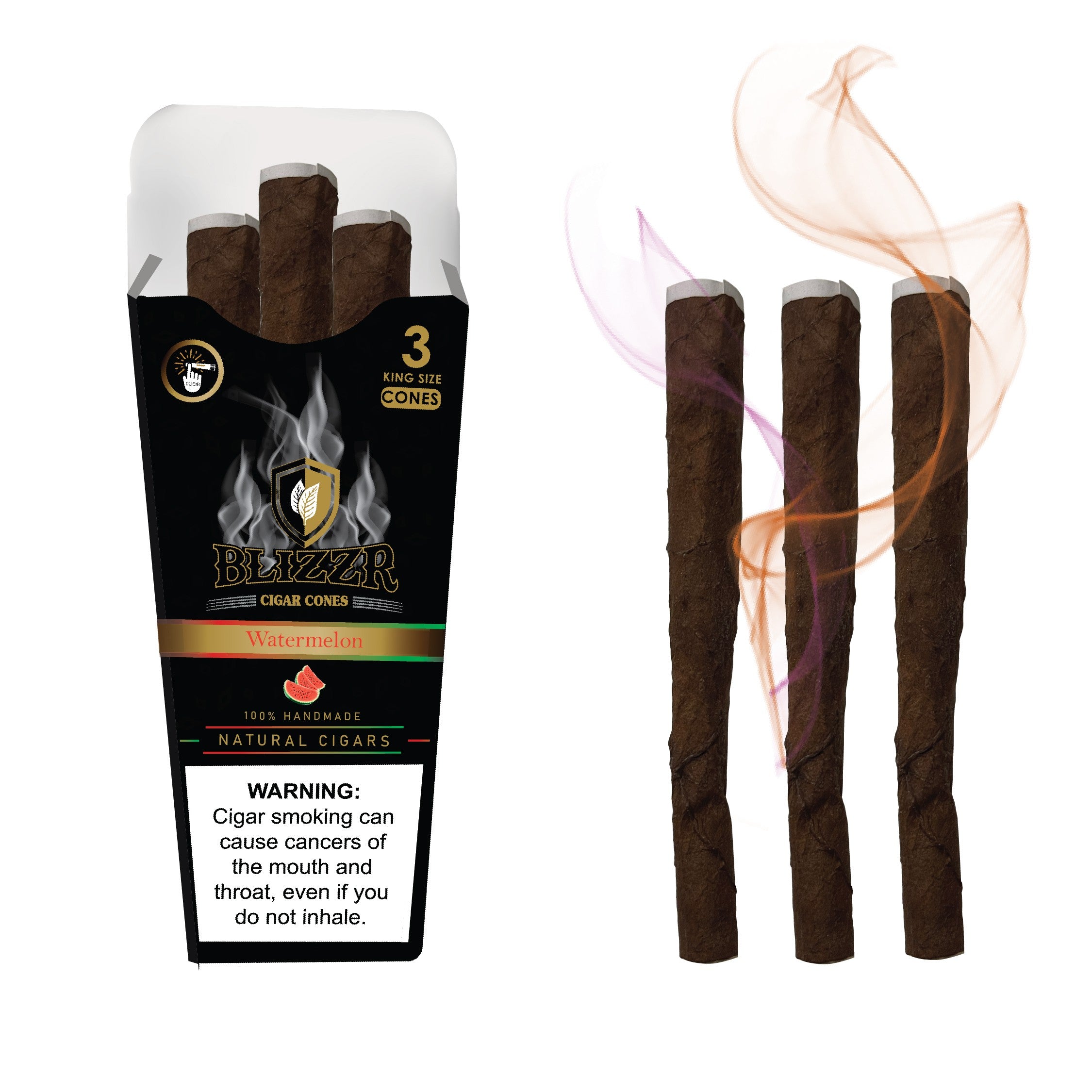BLIZZR - Watermelon - Natural Leaf Cone - KS – Aromakapsel, aromatisierte Cones