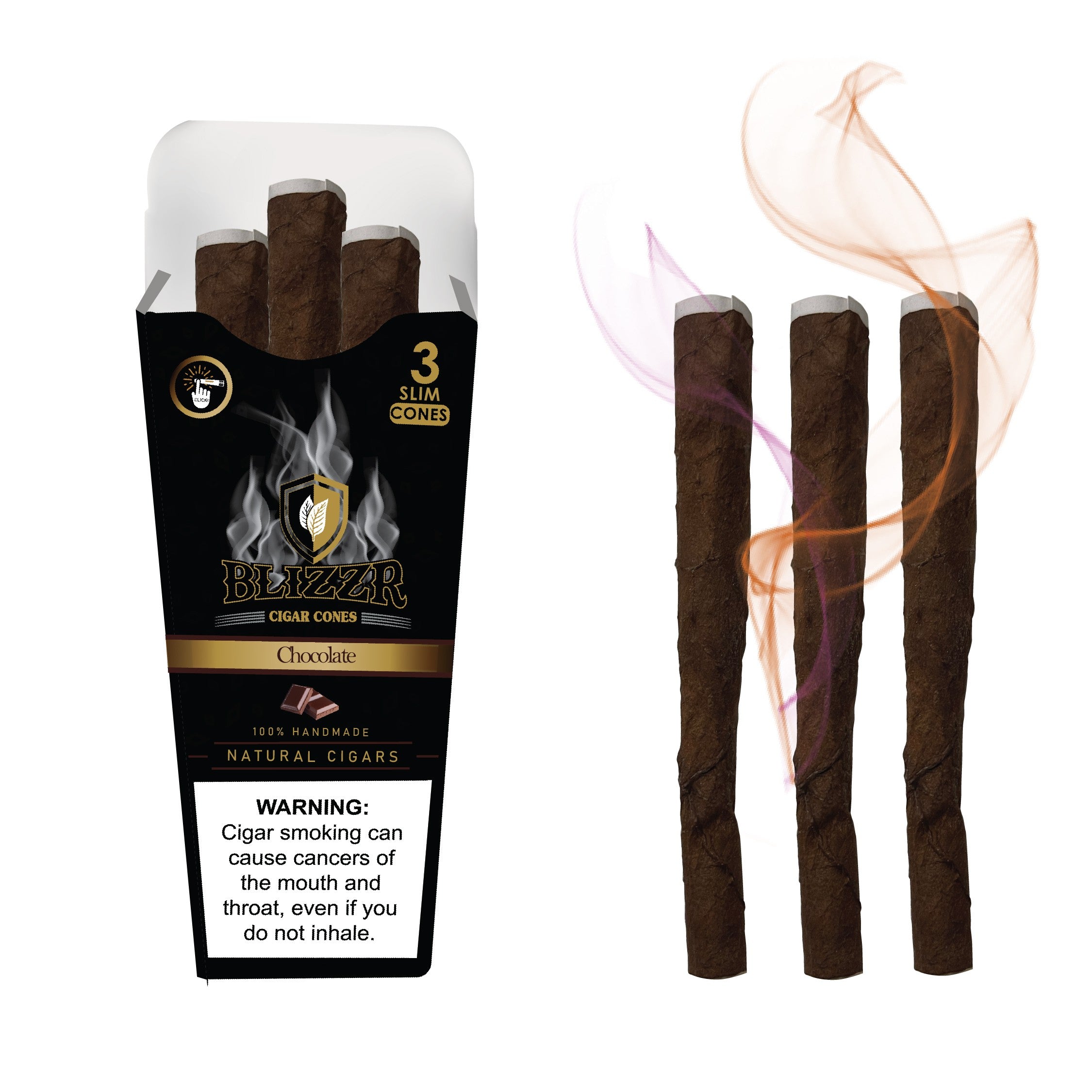 BLIZZR - Chocolate - Natural Leaf Cone - Slim – Aromakapsel, aromatisierte Cones