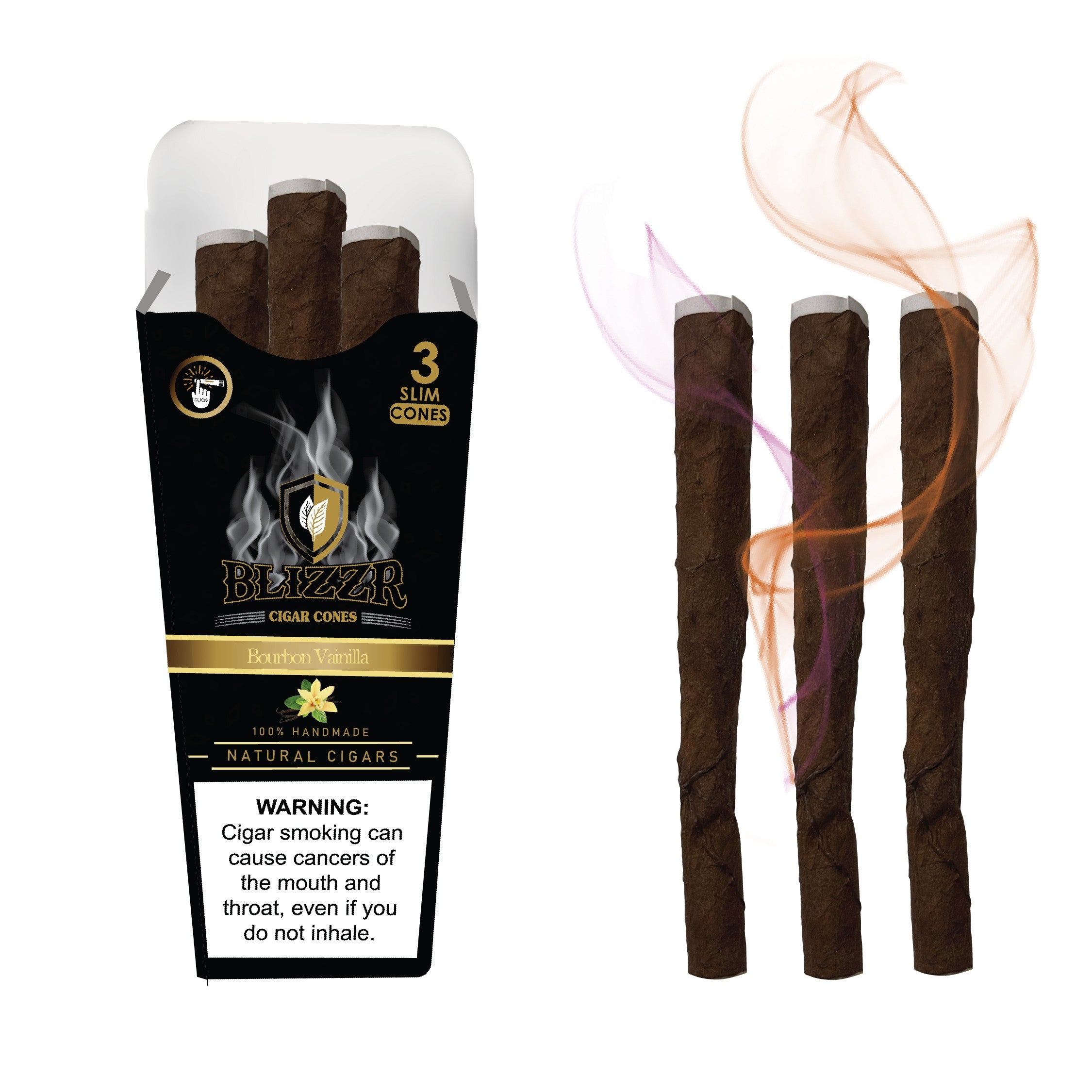 BLIZZR - Vanille - Natural Leaf Cone - Slim – Aromakapsel, aromatisierte Cones