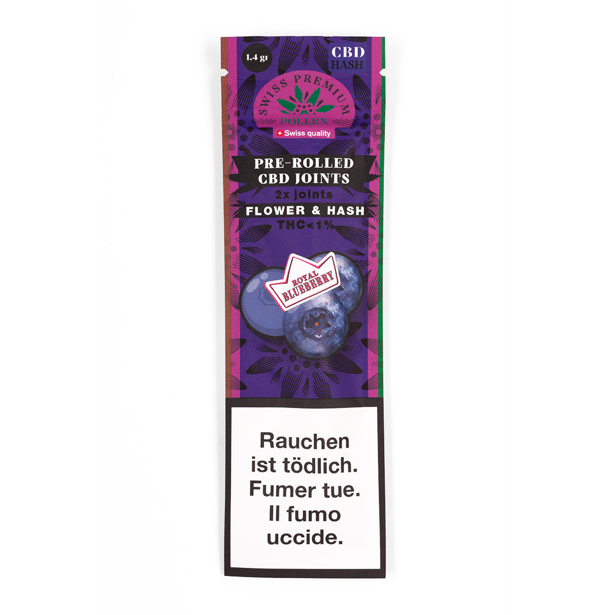 Swiss Premium Pollen - Pre Rolled Joint Blueberry 2 Stück