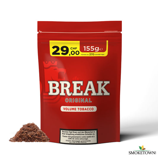 Break Original Rot - 155g Beutel – effiziente Verbrennung., frischer Tabak