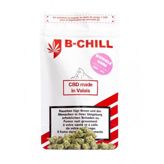 B-Chill CBD - Bubblegum 20g – 20% CBD Blüten Schweiz, B-Chill Bubblegum 20g