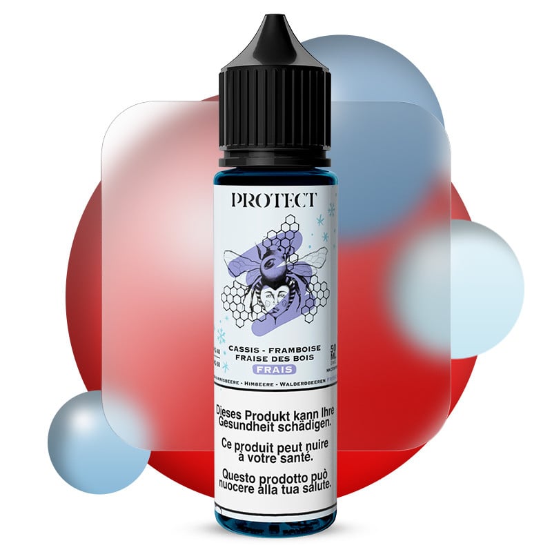 Cassis Himbeere Walderdbeere Frisch – Protect E-Liquid 50 ml in 75 ml