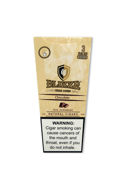BLIZZR - Chocolate - Natural Leaf Cone - Slim – Blunt