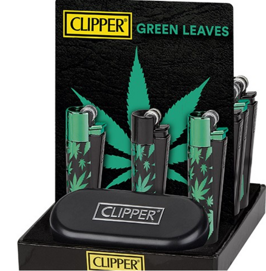Clipper Metal - Green Leaves – Feuerzeug